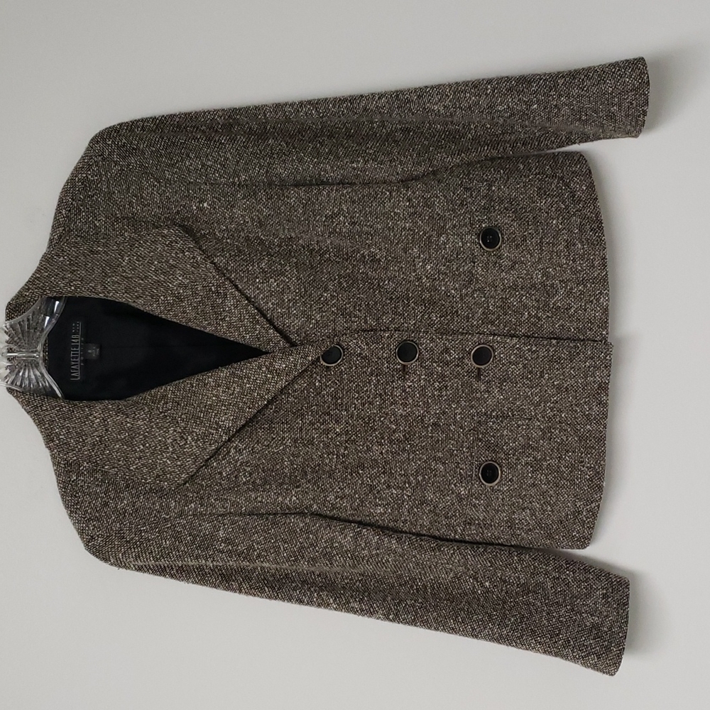 Lafayette 148 Silk/Wool-blend Cropped Tweed Blazer‎ Jacket Size 8